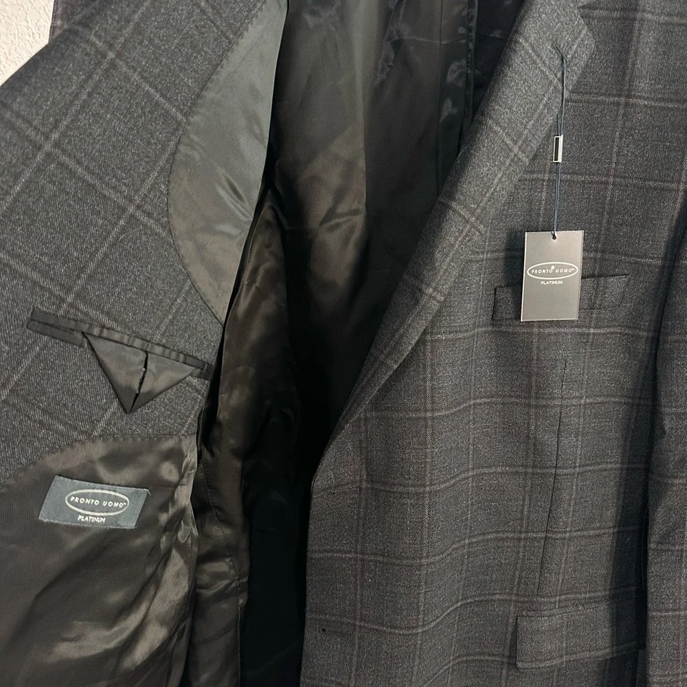 Pronto Uomo Platinum Modern‎ Jacket Sz 56 Long